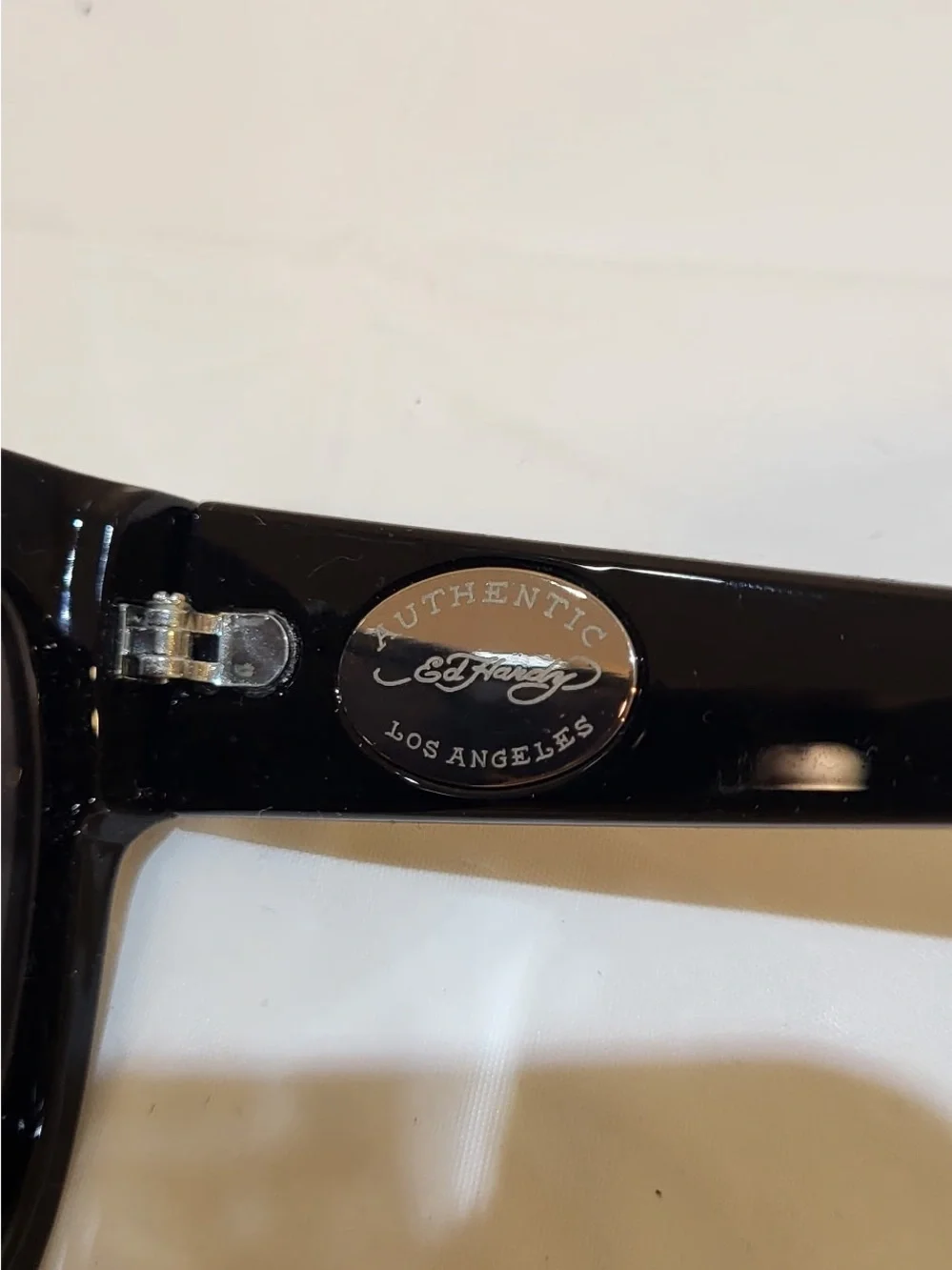 ED HARDY black shield sunglasses with colorful Floral Skull temples